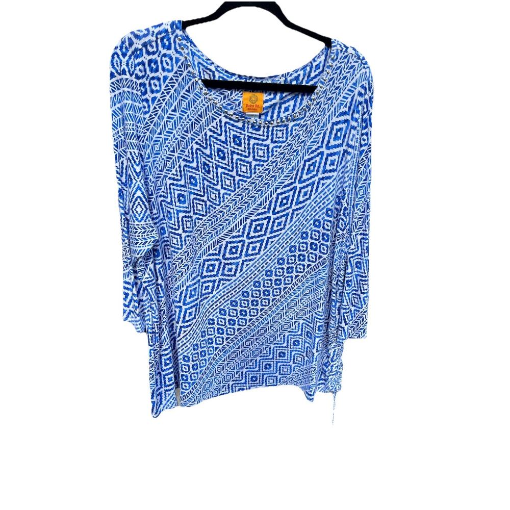 Ruby Rd. Blue/White Pullover Tunic - Size 3x - image 2